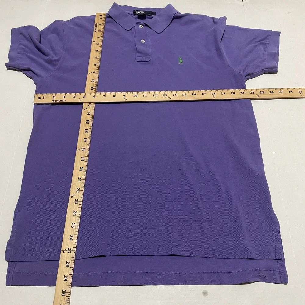 Lot Of 2 Polo Ralph Lauren Shirt Mens Large Purple‎ Brown Vintage Logo Golf